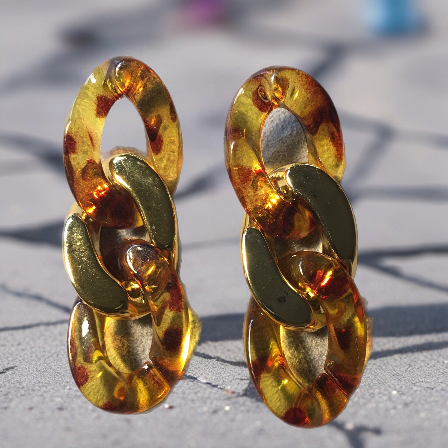 ORECCHINI CATENA MARRONE