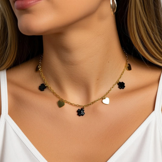 COLLANA CON CHAMRS PORTAFORTUNA