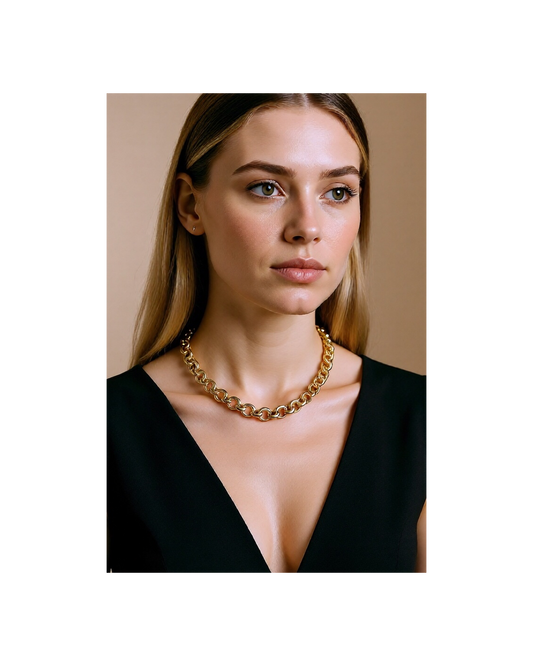 COLLANA CON CERCHI BICOLOR