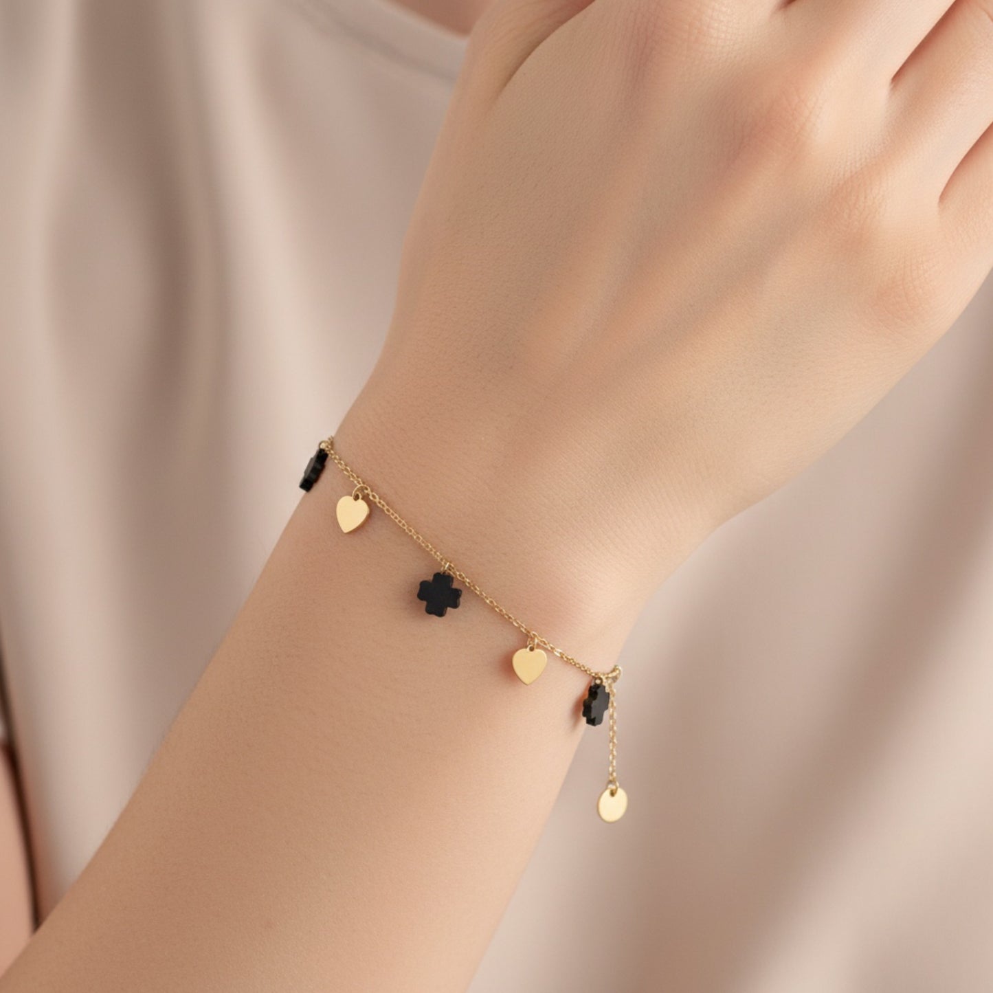 BRACCIALE / CAVIGLIERA CON CHARMS PORTAFORTUNA